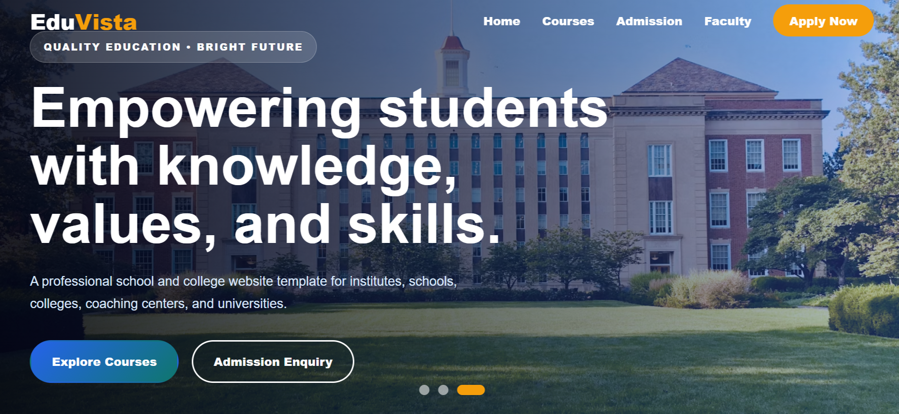 School/College - Single Page Website Template