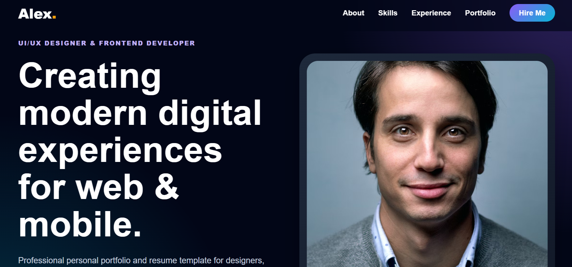 Personal Resume/CV - Single Page Website Template